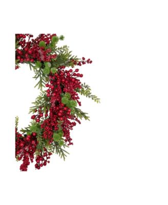 Artificial Frosted Berry and Pine Christmas Wreath 28" Unlit