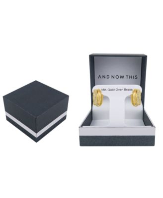 Clear Crystal Omega Hoop Earring