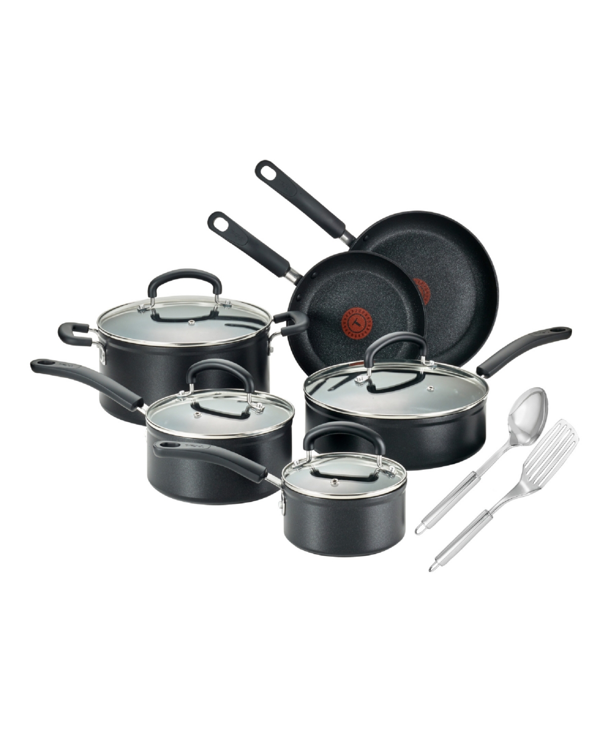 T-fal Expert Pro Aluminum Nonstick 12-piece Cookware Set In Black
