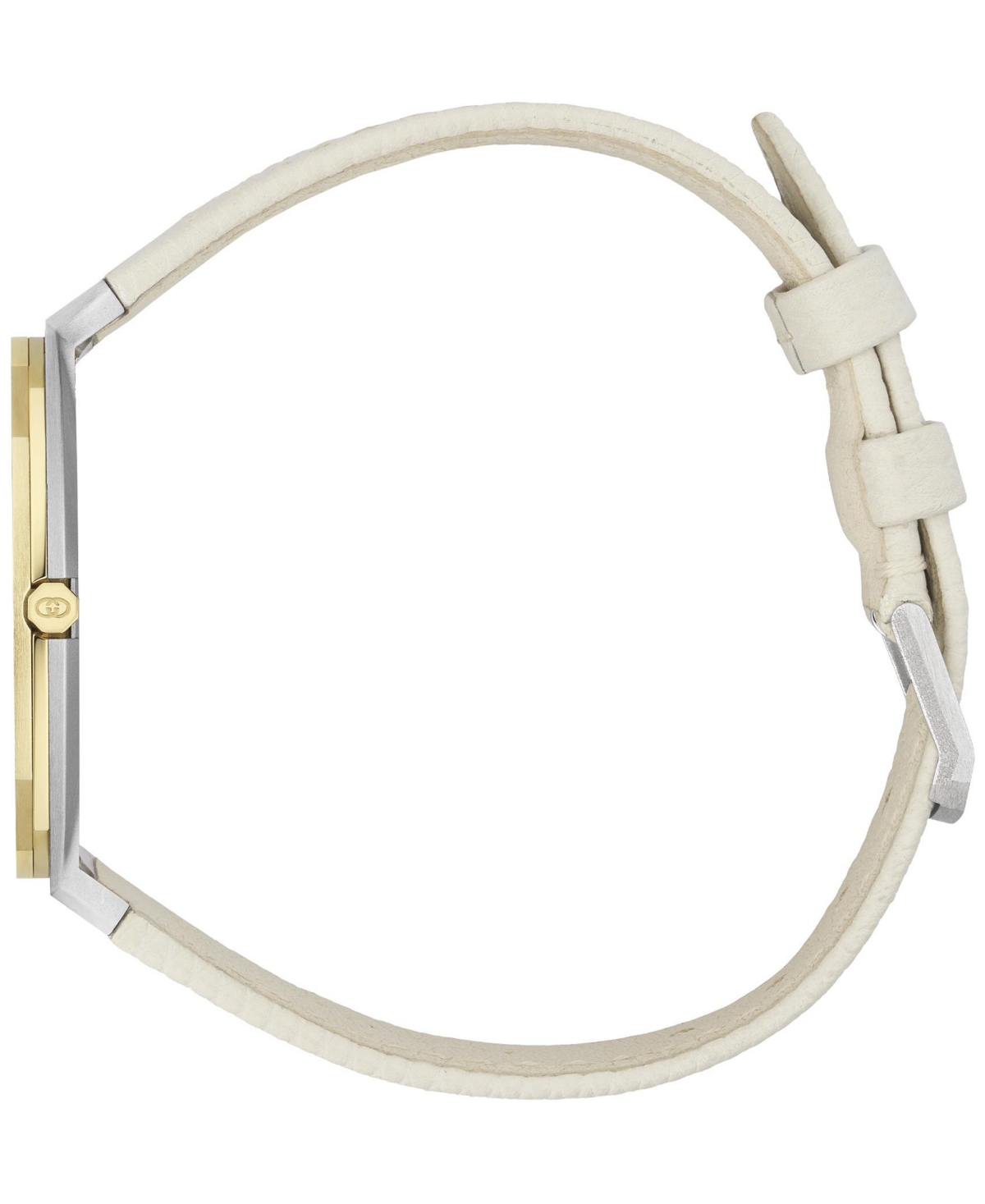 Shop Gucci Women's Swiss 25h White Leather Strap Watch 34mm In Stainless Steel,white