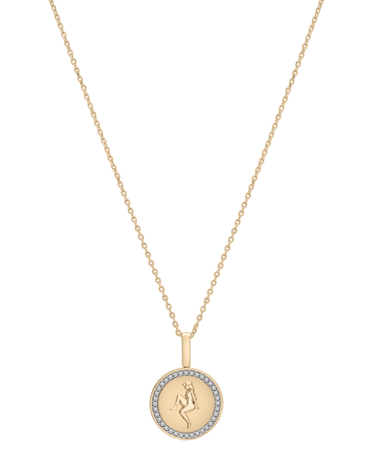 Audrey By Aurate Diamond Zodiac Reversible Pendant Necklace (1/10 Ct. T.w.) In Gold Vermeil, Exclusively At Macy's In Virgo