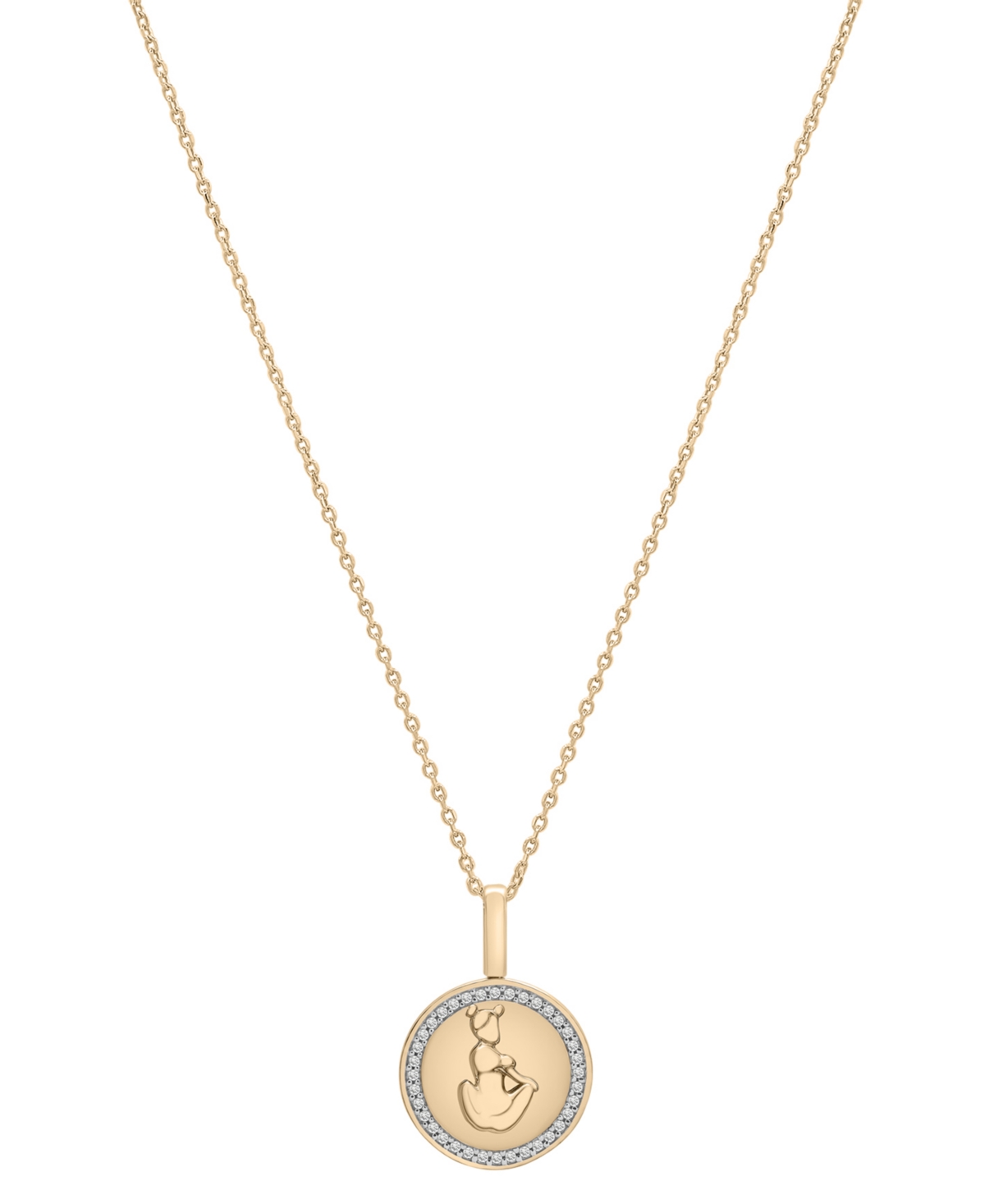 Diamond Zodiac Reversible Pendant Necklace (1/10 ct. t.w.) in Gold Vermeil, Exclusively at Macy's - Leo