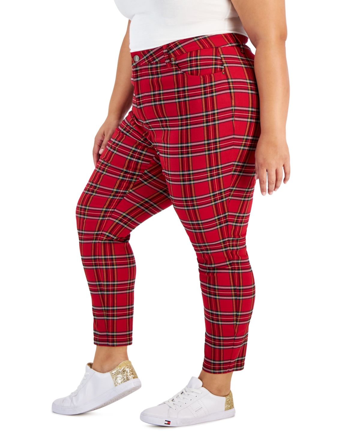 Tommy Hilfiger Plus Size Millennium Plaid Skinny Ankle Pants