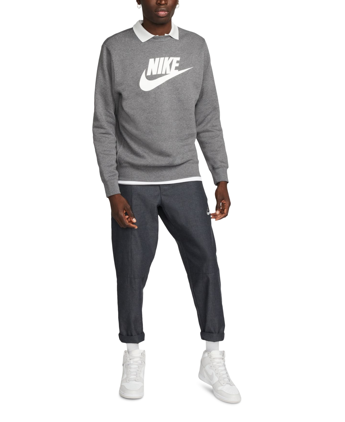 Nike Men's Sportswear Club Fleece Graphic Crewneck Sweatshirt