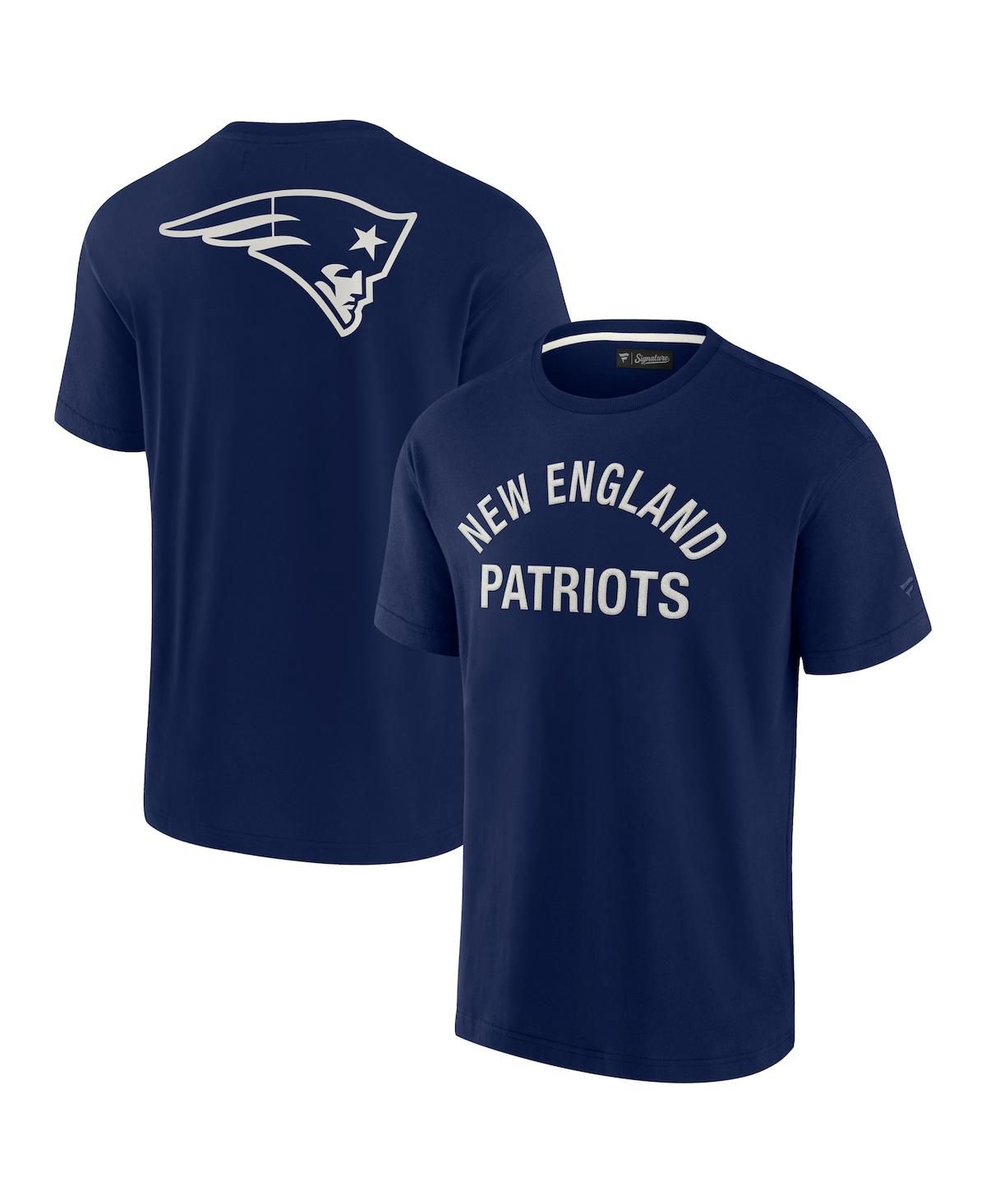 Мужская и женская темно-синяя футболка New England Patriots Super Soft с коротким рукавом