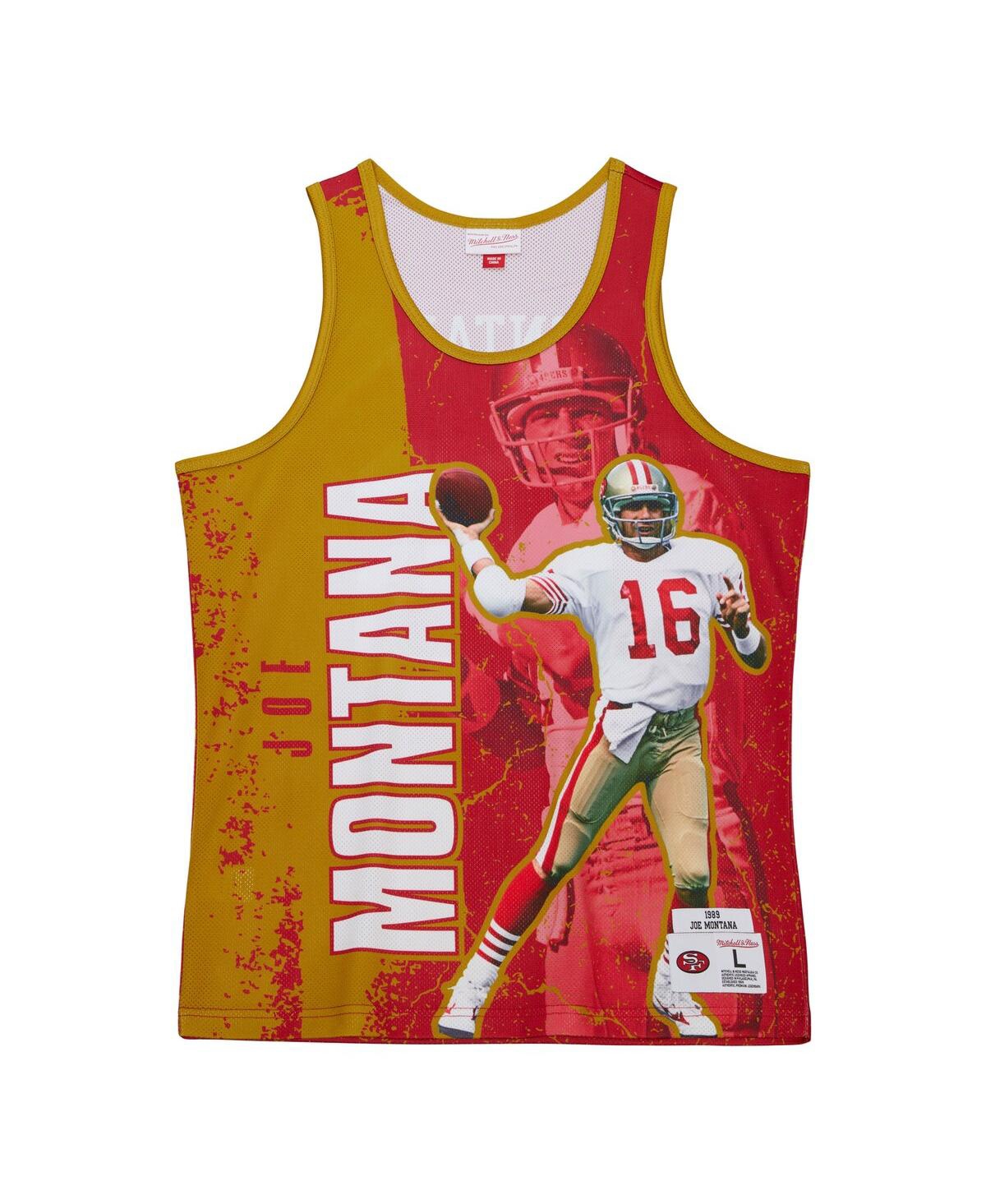 Men's Mitchell & Ness Joe MontanaSan Francisco 49ers 1989 Player Burst Tank Top - Scarlet