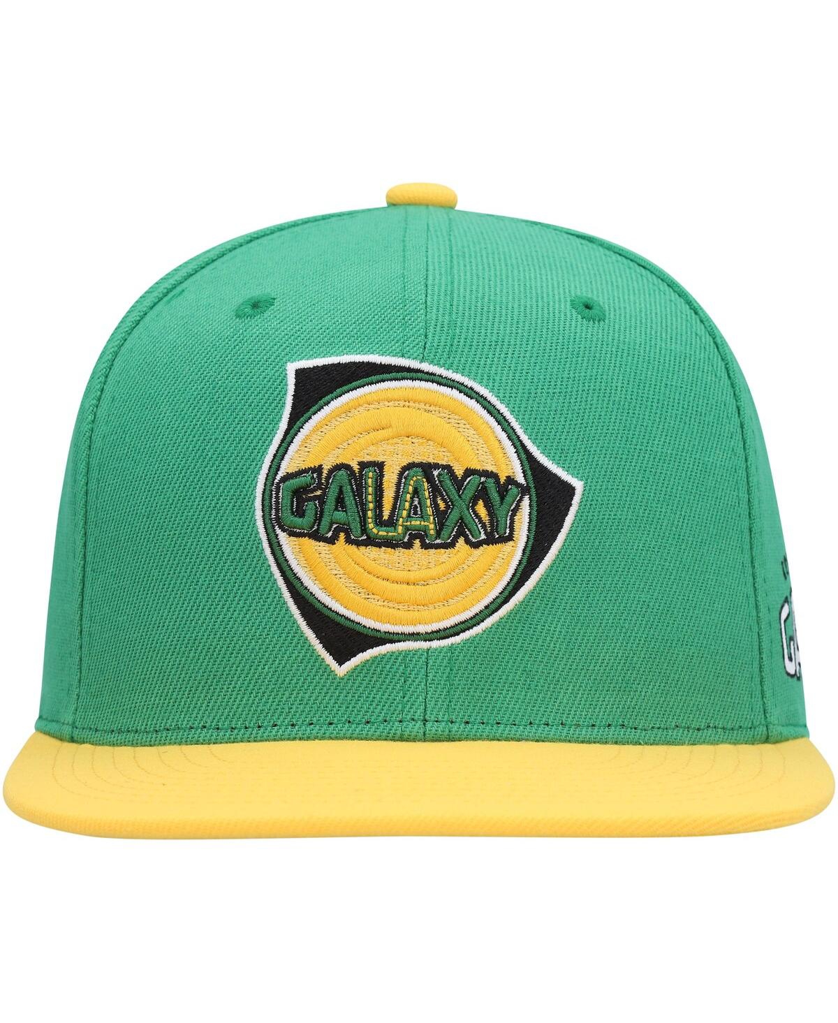 Shop Mitchell & Ness Men's  Green La Galaxy Throwback Logo Snapback Hat