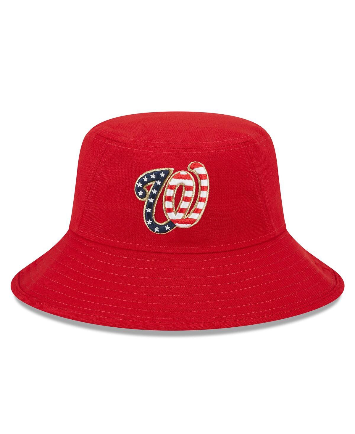 Shop New Era Men's  Red Washington Nationals 2023 Fourth Of July Bucket Hat