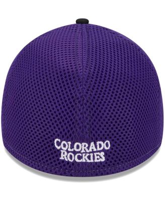 Men's Black Colorado Rockies Team Neo 39THIRTY Flex Hat