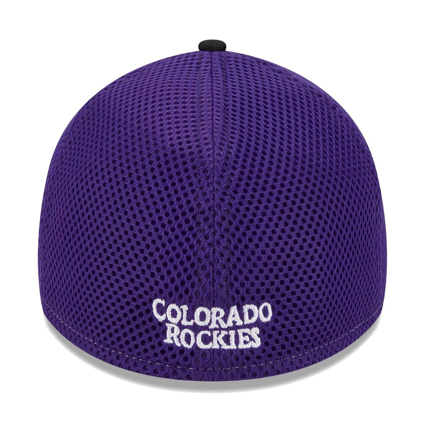 Мужская кепка New Era Black Colorado Rockies Team Neo 39THIRTY Flex Hat — фото 5