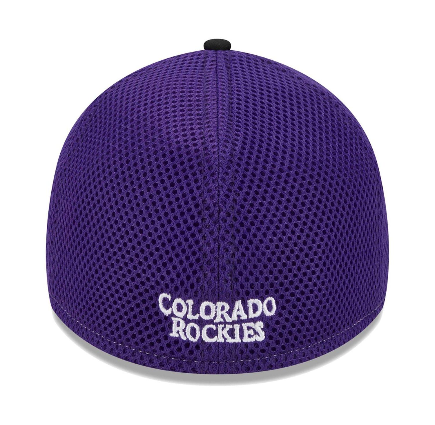 Men's Black Colorado Rockies Team Neo 39THIRTY Flex Hat