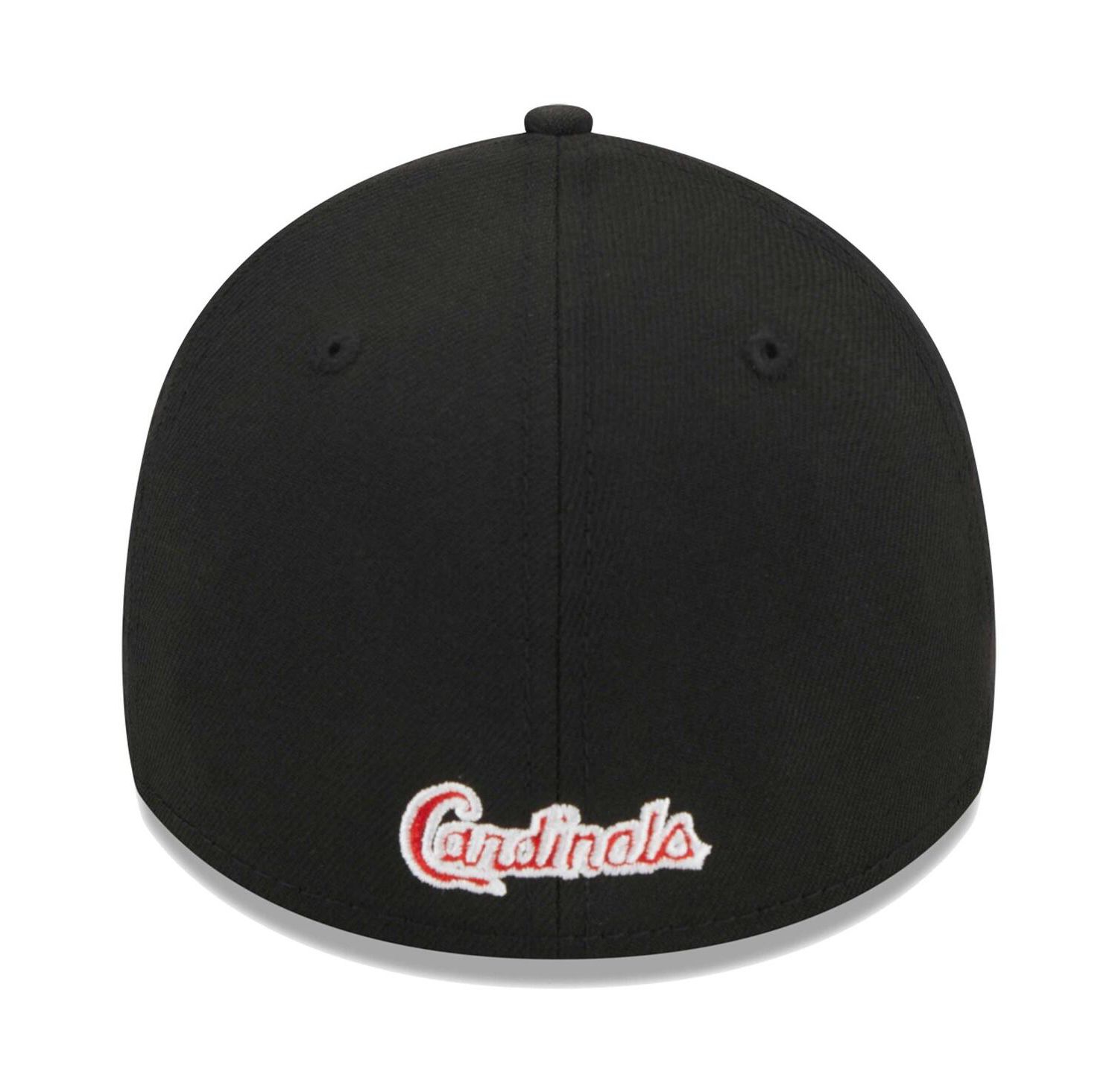 Men's Black St. Louis Cardinals Logo 39THIRTY Flex Hat