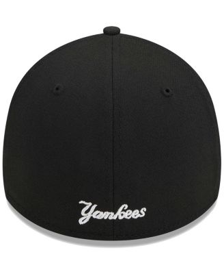 Men's Black New York Yankees Logo 39THIRTY Flex Hat