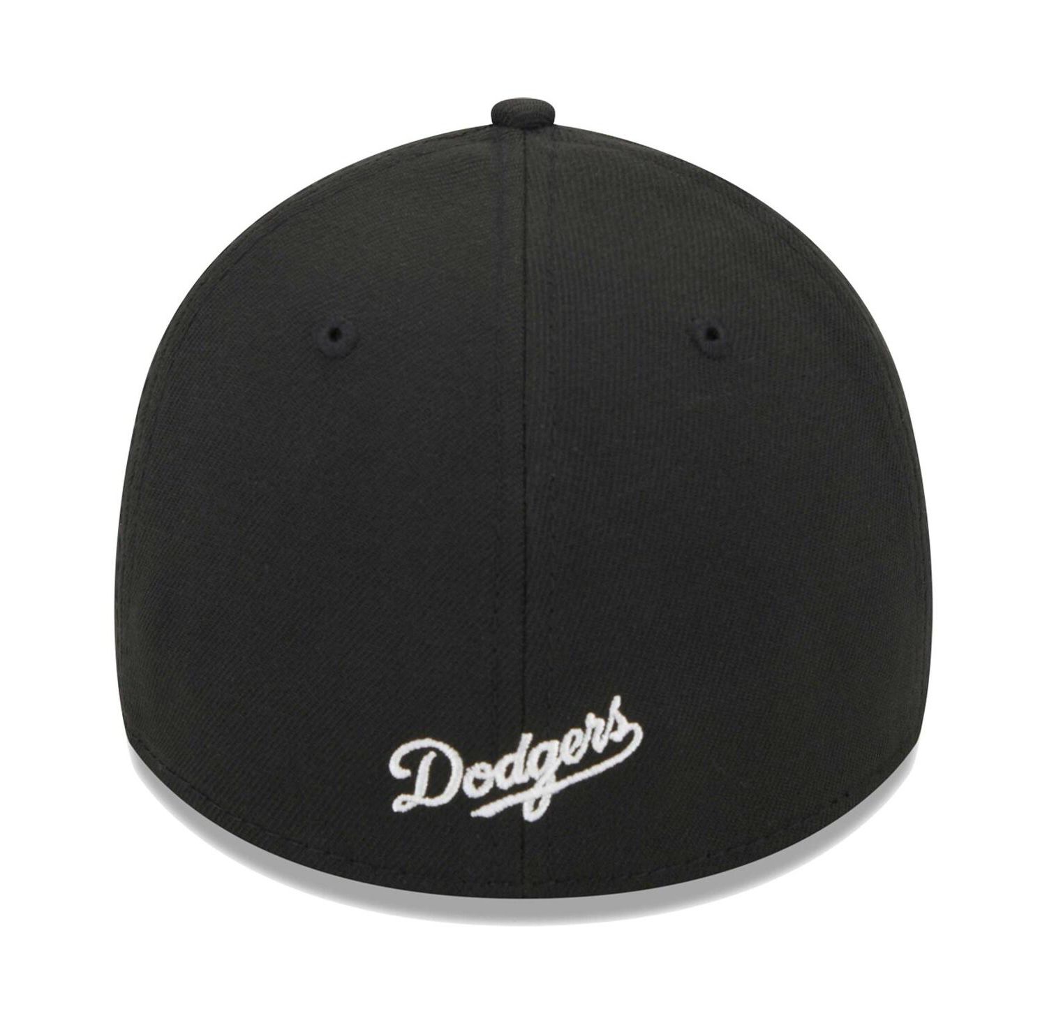 Men's Black Los Angeles Dodgers Logo 39THIRTY Flex Hat