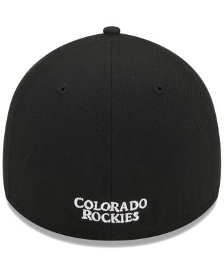 Men's Black Colorado Rockies Logo 39THIRTY Flex Hat