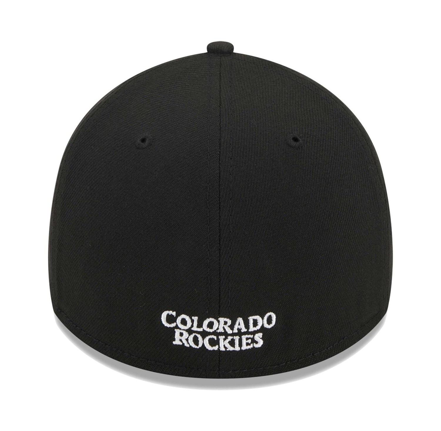Men's Black Colorado Rockies Logo 39THIRTY Flex Hat