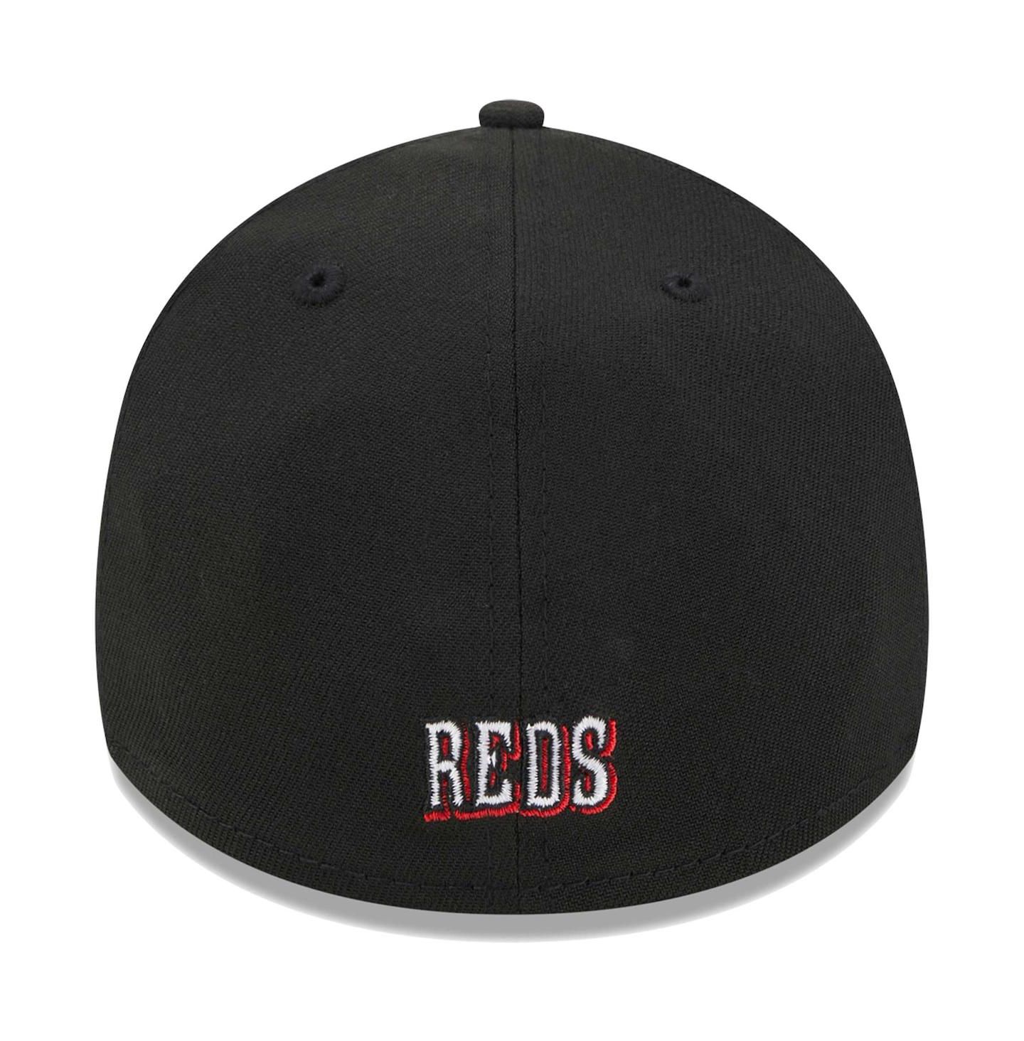 Мужская кепка New Era Black Cincinnati Reds Logo 39THIRTY Flex Hat — фото 5