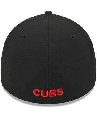 Men's Black Chicago Cubs Logo 39THIRTY Flex Hat