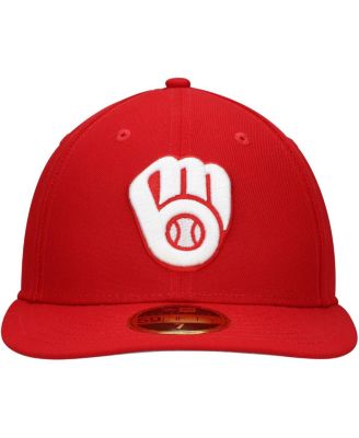 Men's Scarlet Milwaukee Brewers Low Profile 59FIFTY Fitted Hat