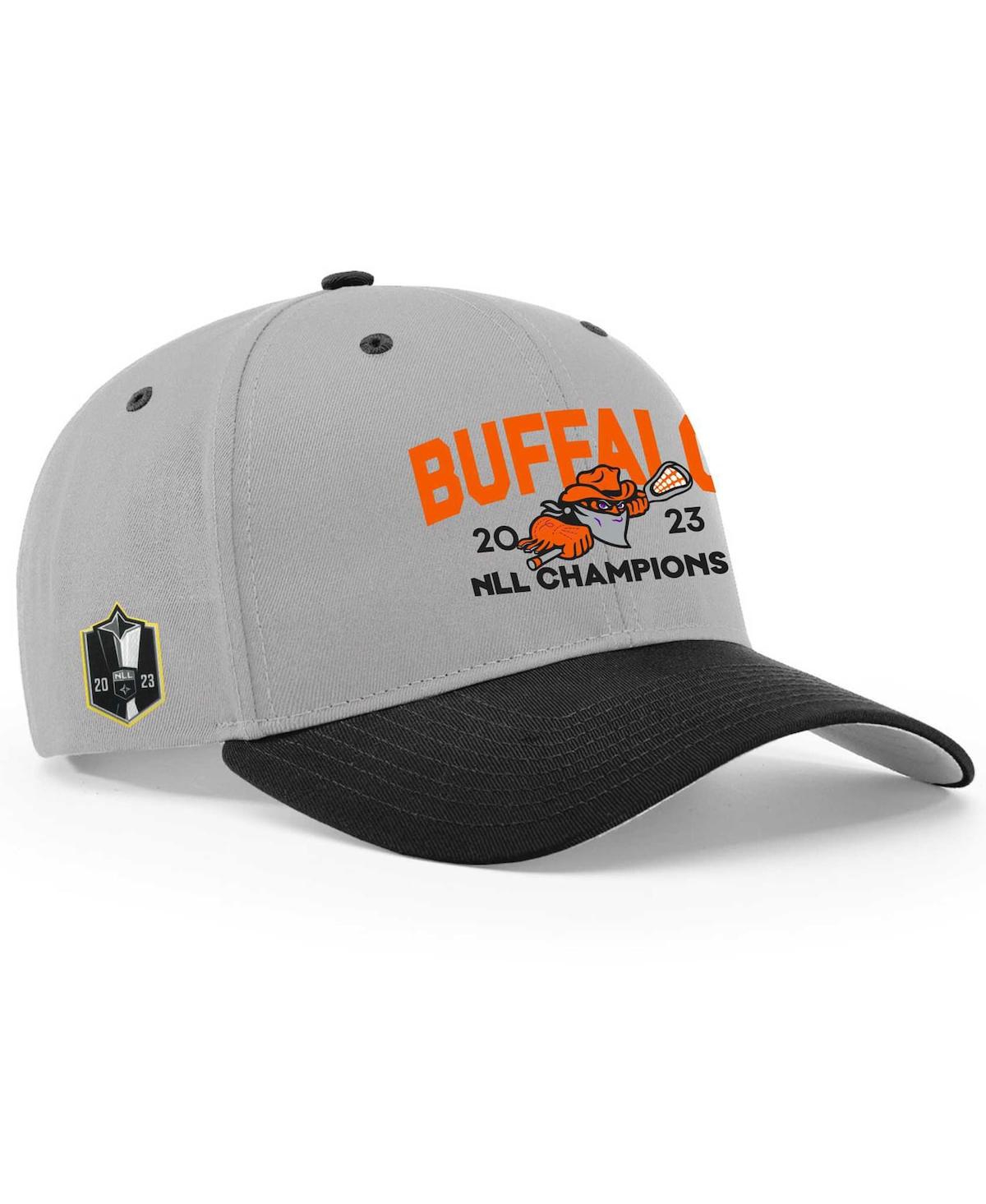 Men's and Women's Gray, Black Buffalo Bandits 2023 Nll Cup Champions Snapback Adjustable Hat - Gray, Black
