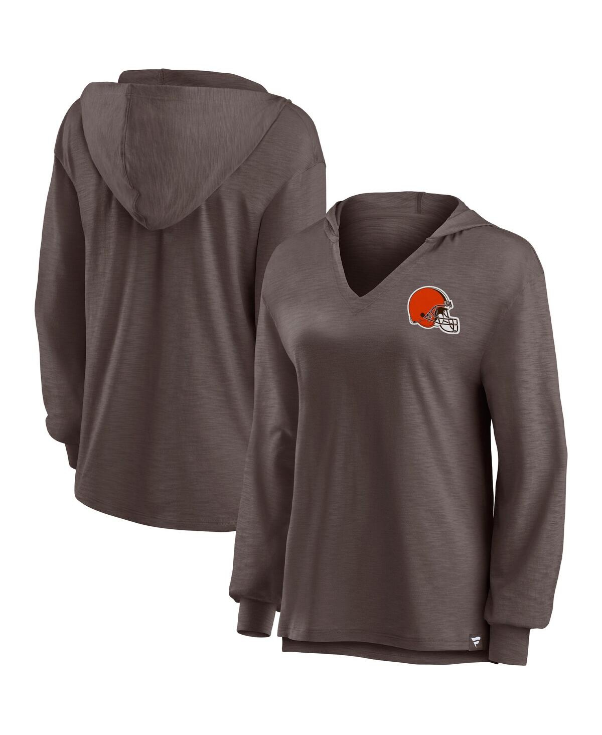 Fanatics Branded Brown Cleveland Browns Jumper V-neck Pullover Hoodie In Brown