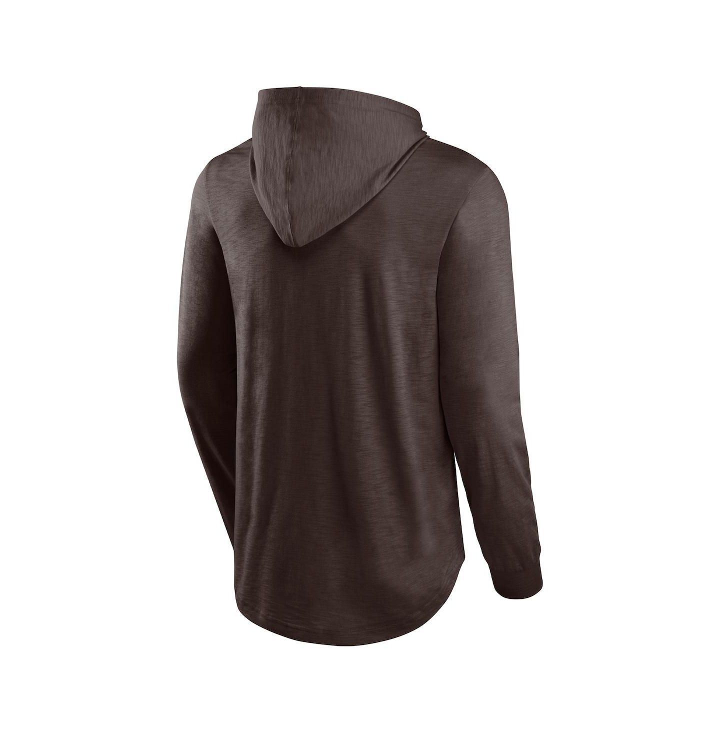 Мужская футболка Fanatics Brown Cleveland Browns Front Runner Long Sleeve Hooded — фото 4