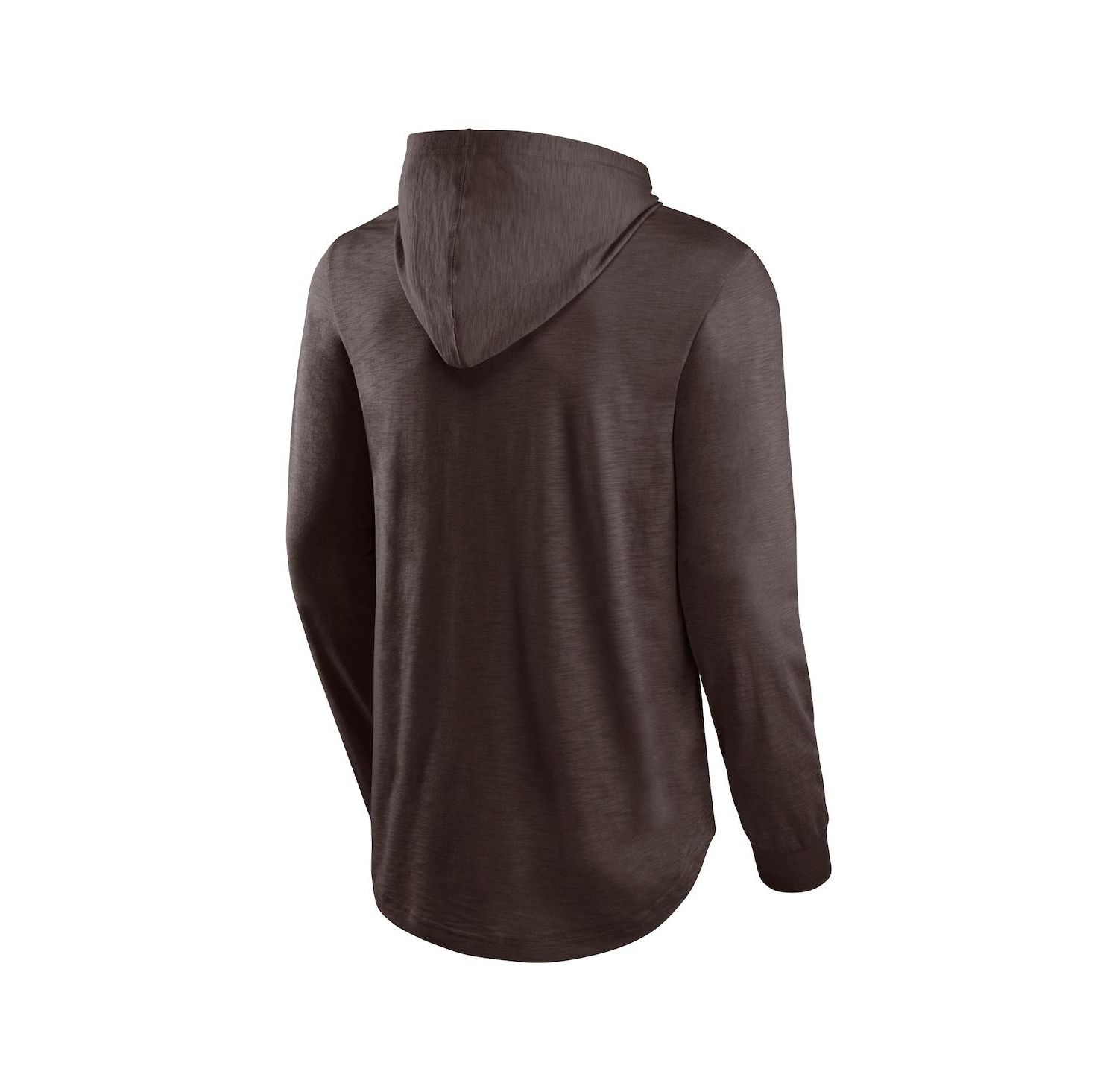 Men's Brown Cleveland Browns Front Runner Long Sleeve Hooded T-shirt