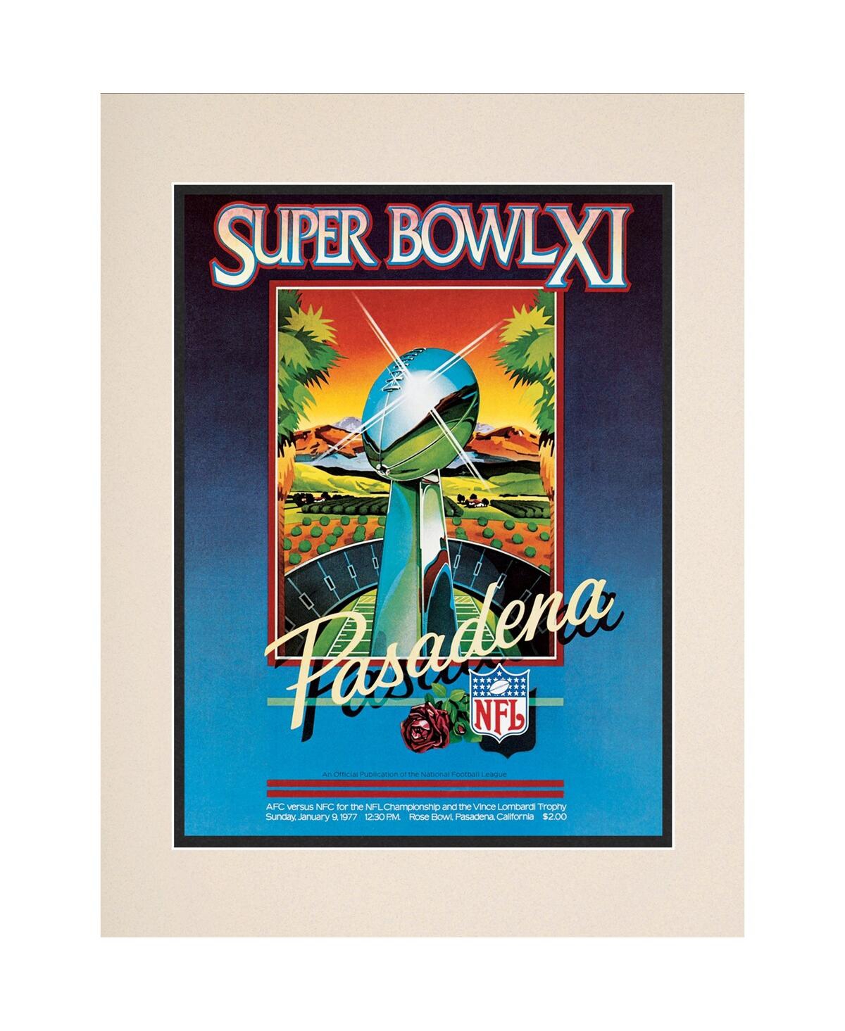 1977 Raiders vs Vikings 10.5" x 14" Matted Super Bowl Xi Program - Multi
