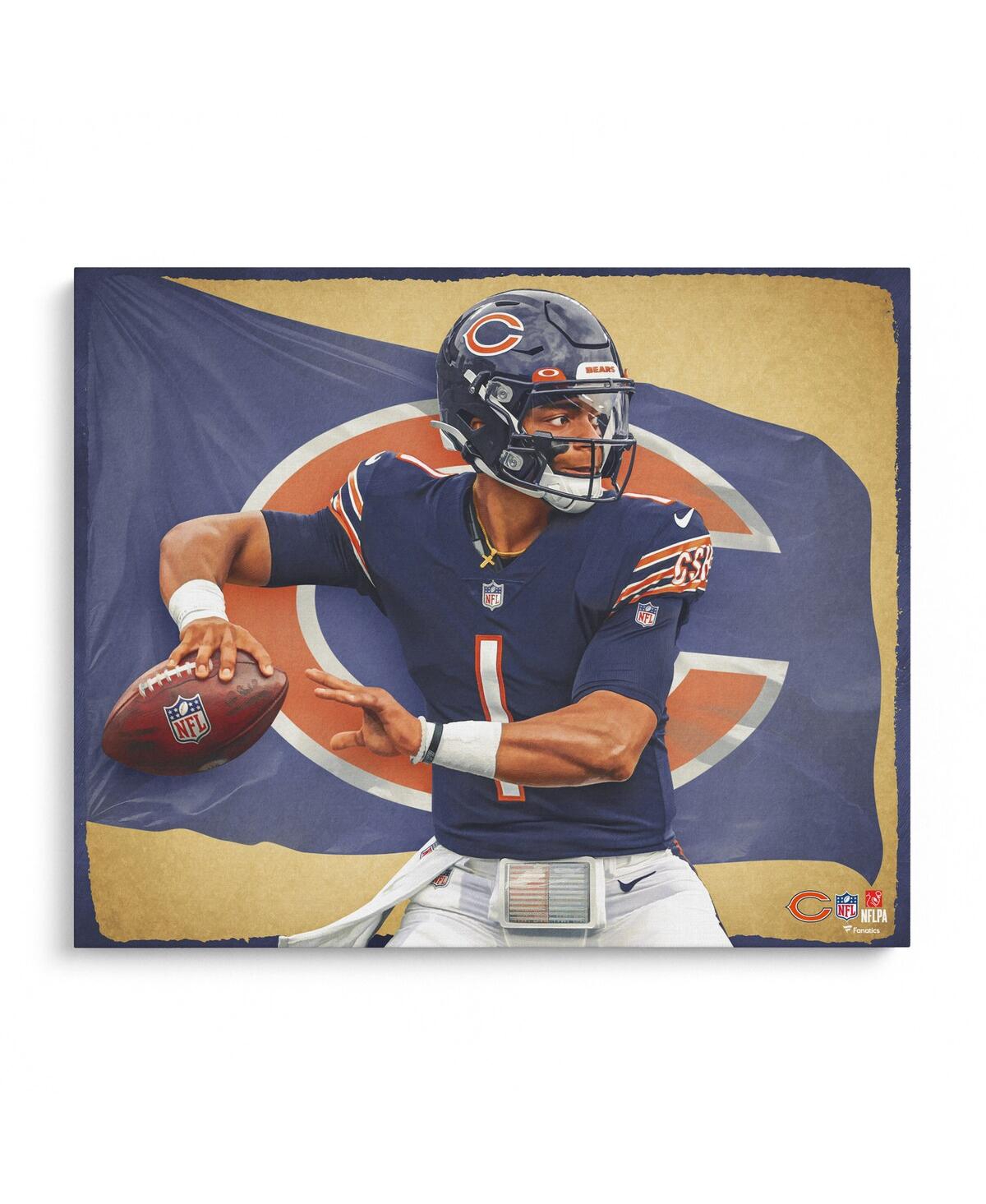 Fanatics Authentic Justin Fields Chicago Bears Unsigned 16" X 20" Photo Print In Navy