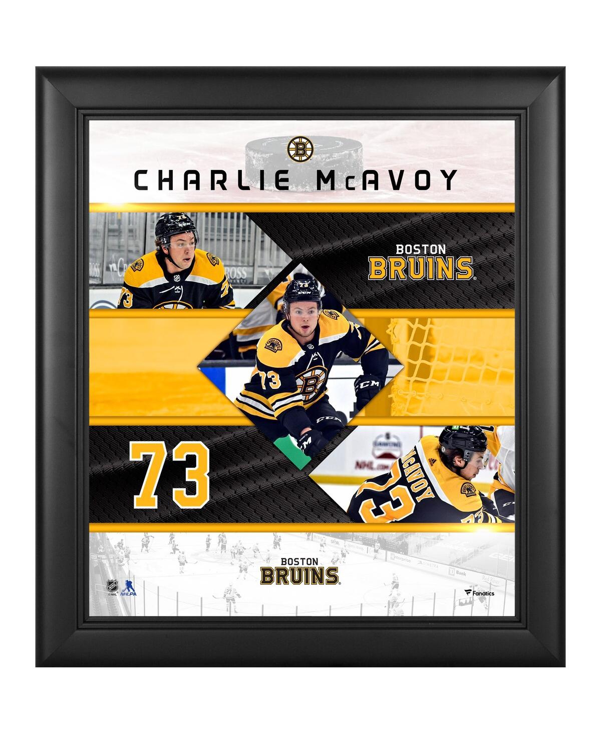 Fanatics Authentic Charlie Mcavoy Boston Bruins Framed 15" X 17" Stitched Stars Collage In Black