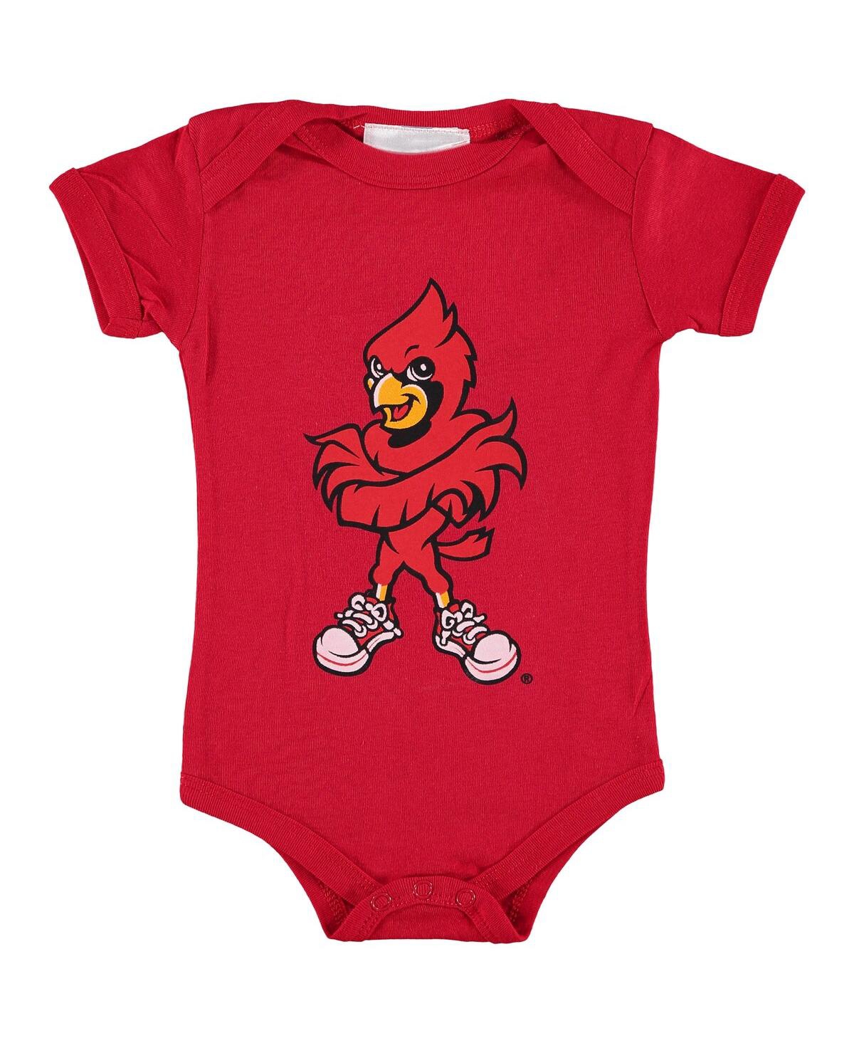 Two Feet Ahead Babies' Infant Boys And Girls Red Louisville Cardinals Big Logo Bodysuit
