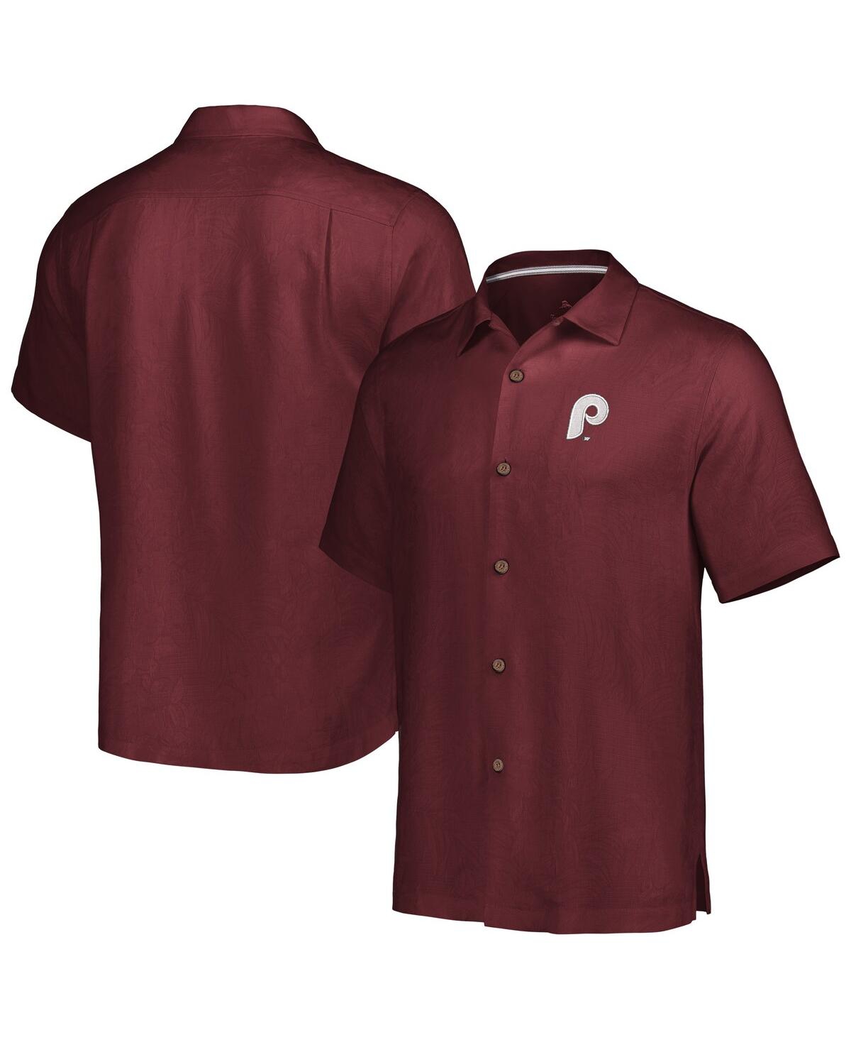 Shop Tommy Bahama Men's  Burgundy Philadelphia Phillies Sport Tropic Isles Camp Button-up Shirt