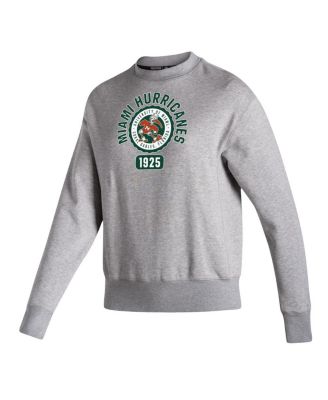 Women's Heathered Gray Miami Hurricanes Vintage-Like Circle Pullover Sweatshirt