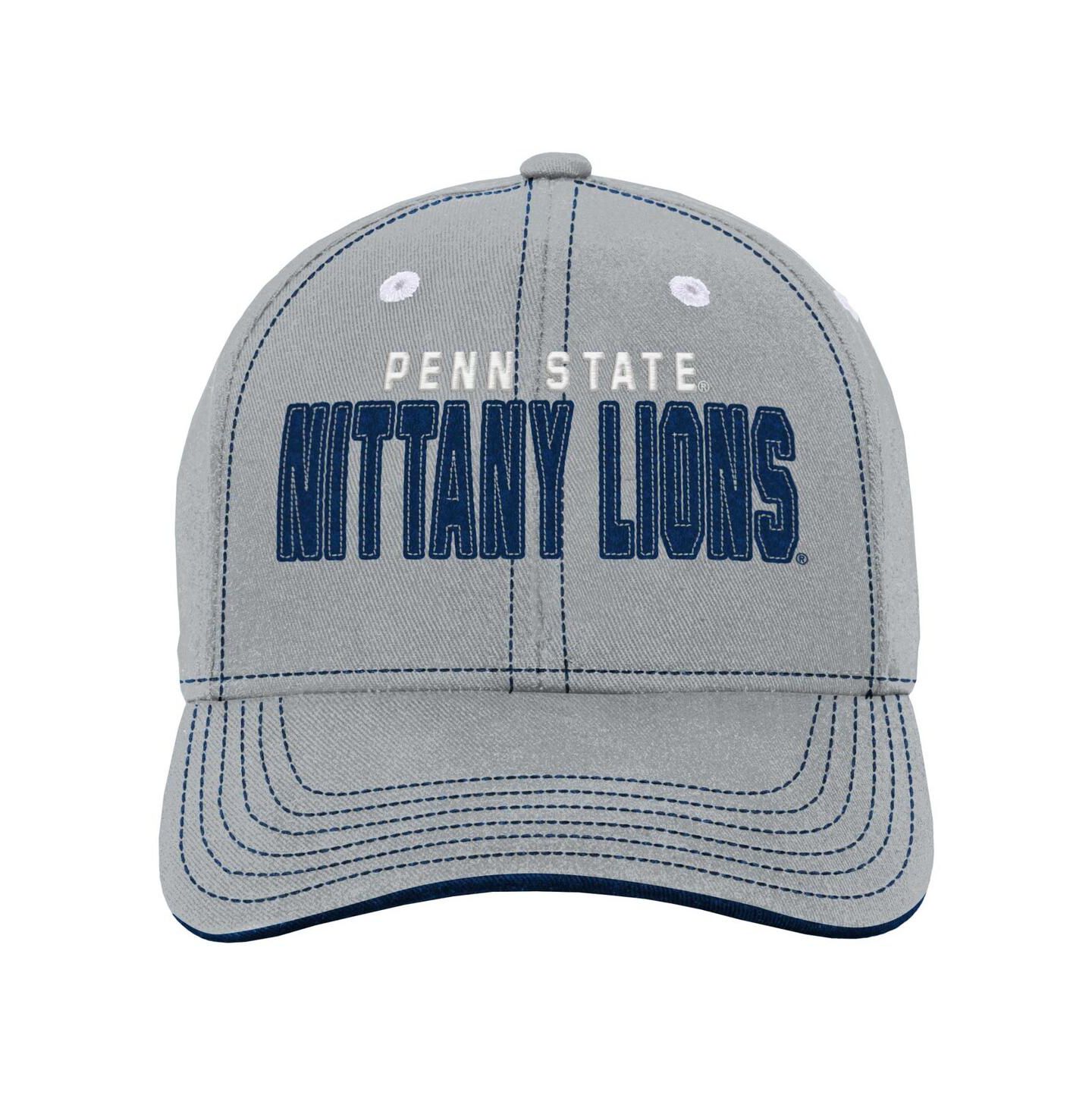 Детская кепка Outerstuff Gray Penn State Nittany Lions Old School Slouch Adjustable Hat — фото 3