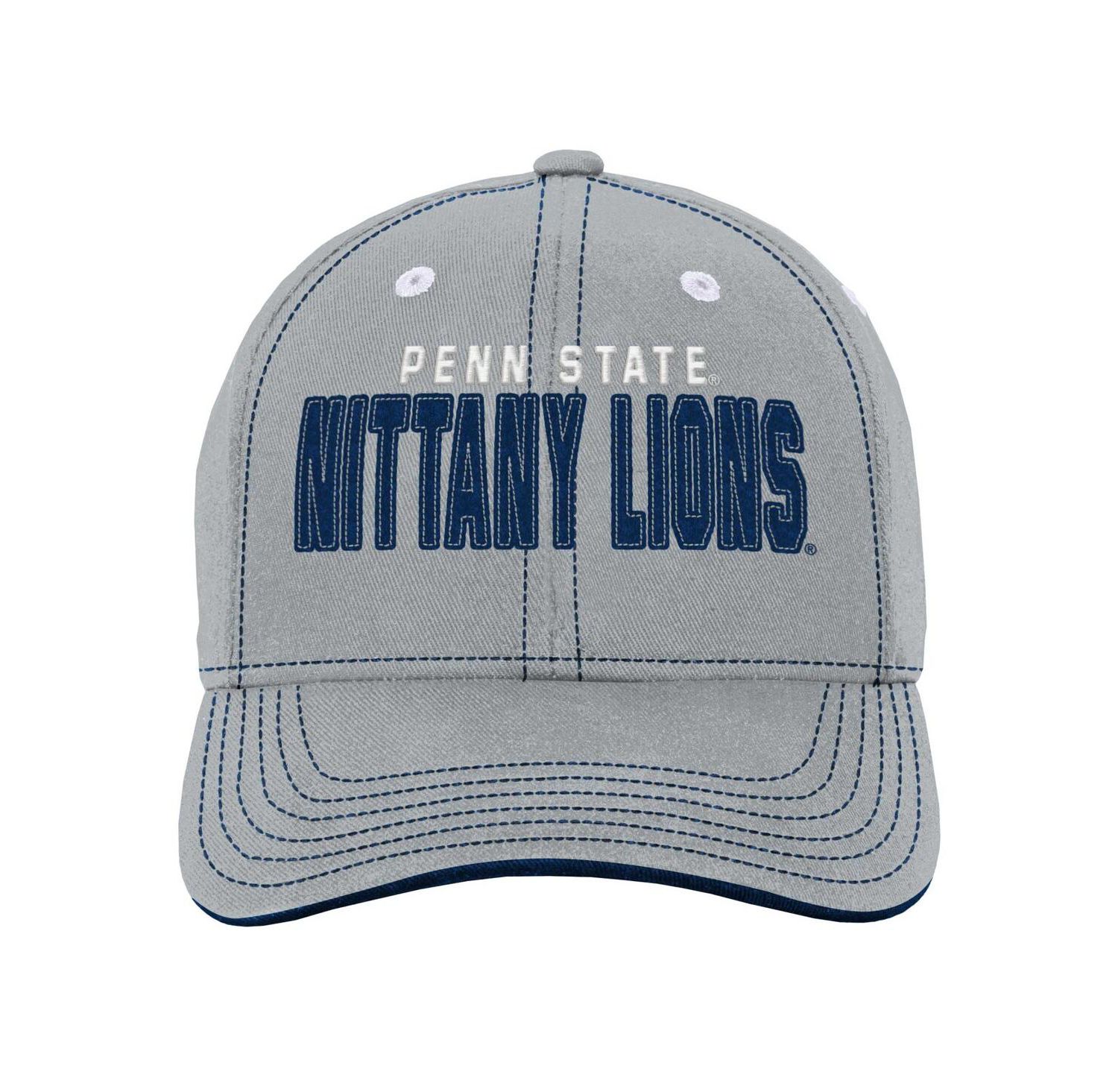 Youth Boys and Girls Gray Penn State Nittany Lions Old School Slouch Adjustable Hat