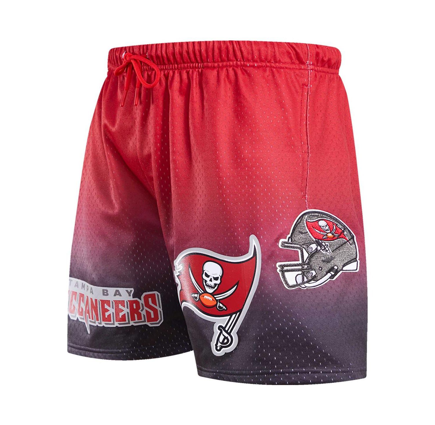 Men's Black, Red Tampa Bay Buccaneers Ombre Mesh Shorts