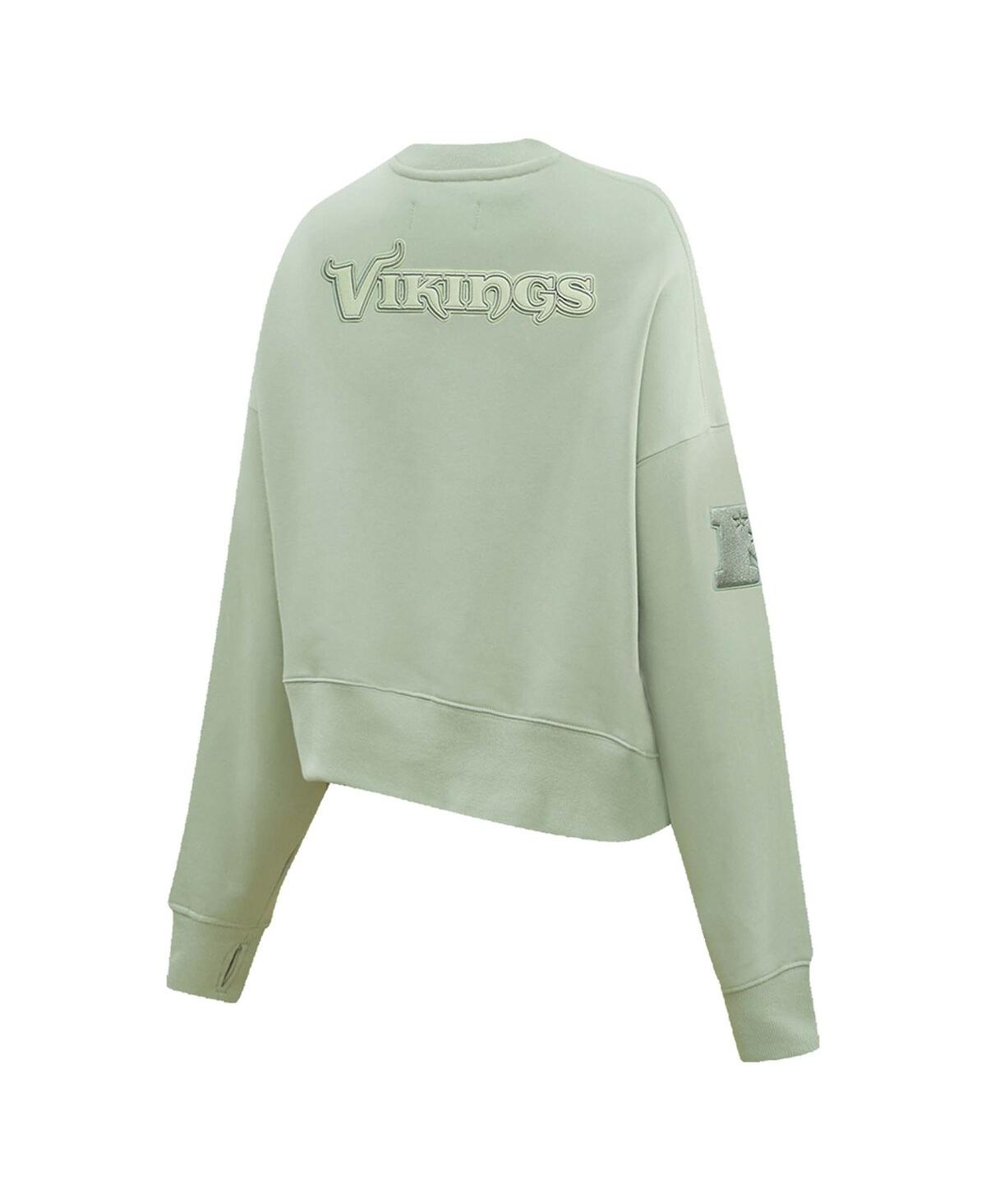 Shop Pro Standard Women's  Green Minnesota Vikings Neutral Pullover Sweatshirt