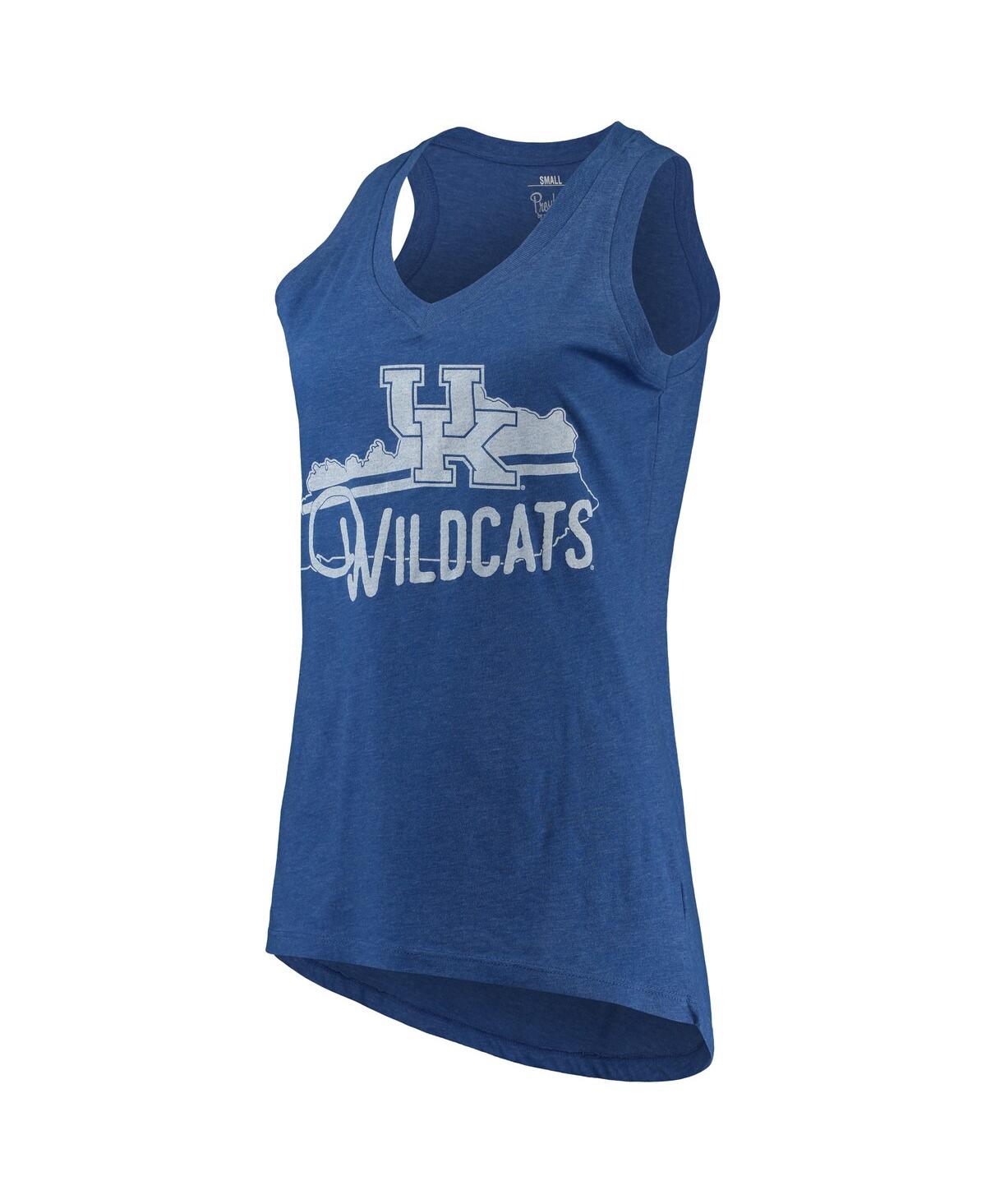 PRESSBOX WOMEN'S PRESSBOX ROYAL KENTUCKY WILDCATS FERRIS MELANGE V-NECK TANK TOP 