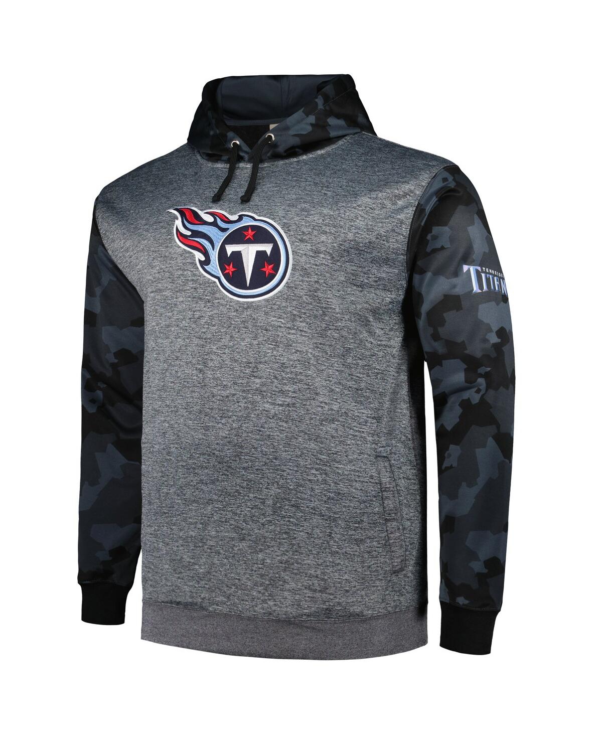 Fanatics Branded Heather Charcoal Tennessee Titans Big & Tall Camo Pullover Hoodie In Heather Charcoal