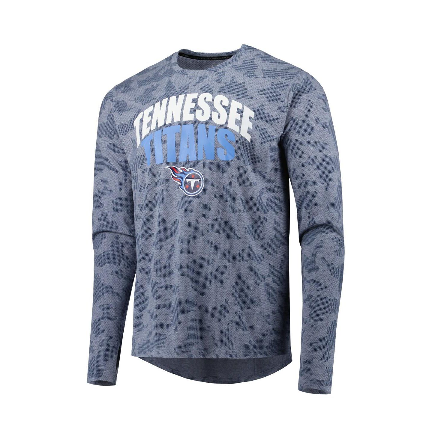 Мужская футболка MSX by Michael Strahan Navy Tennessee Titans Performance Camo Long Sleeve — фото 3