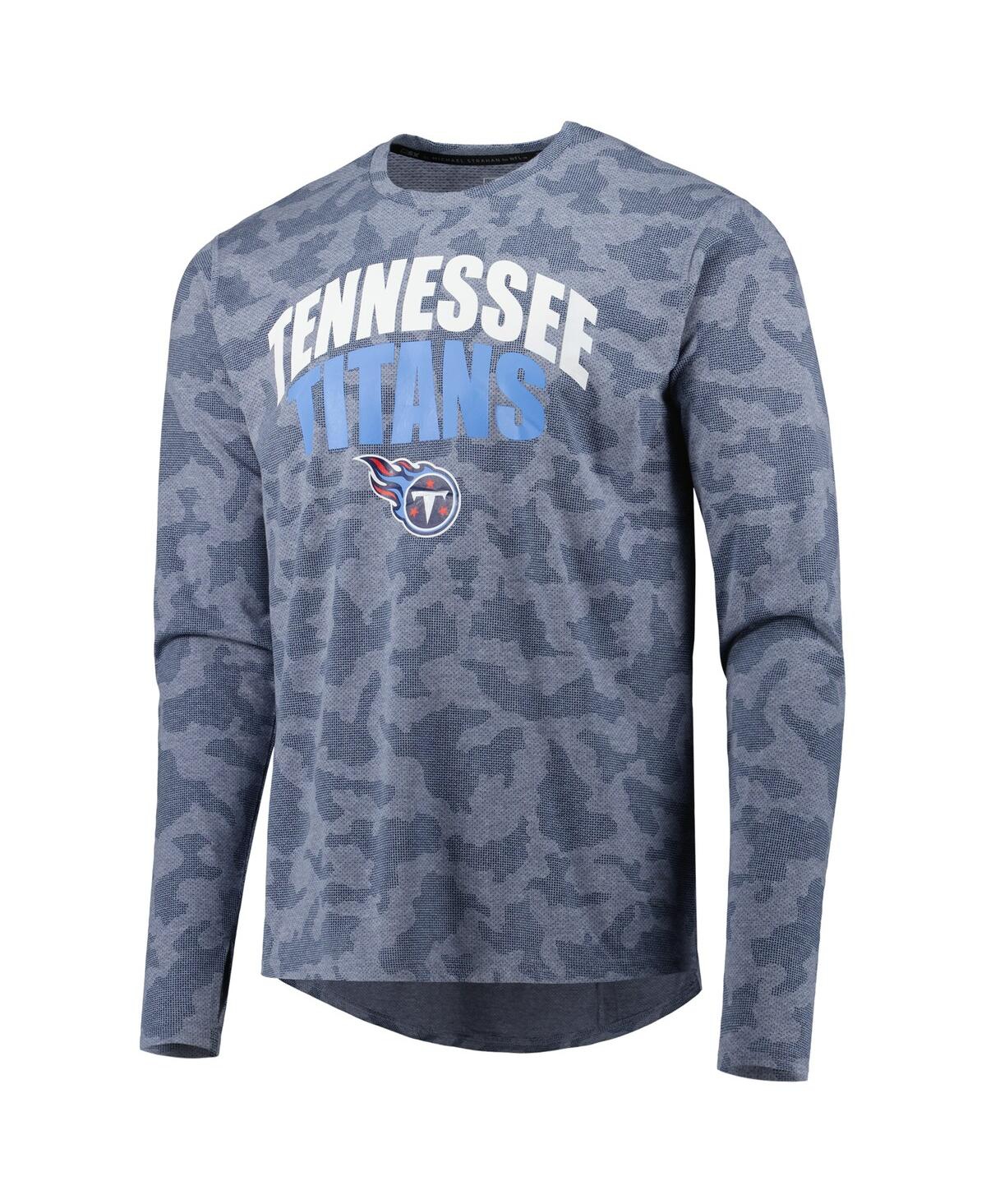 Shop Msx By Michael Strahan Men's  Navy Tennessee Titans Performance Camo Long Sleeve T-shirt