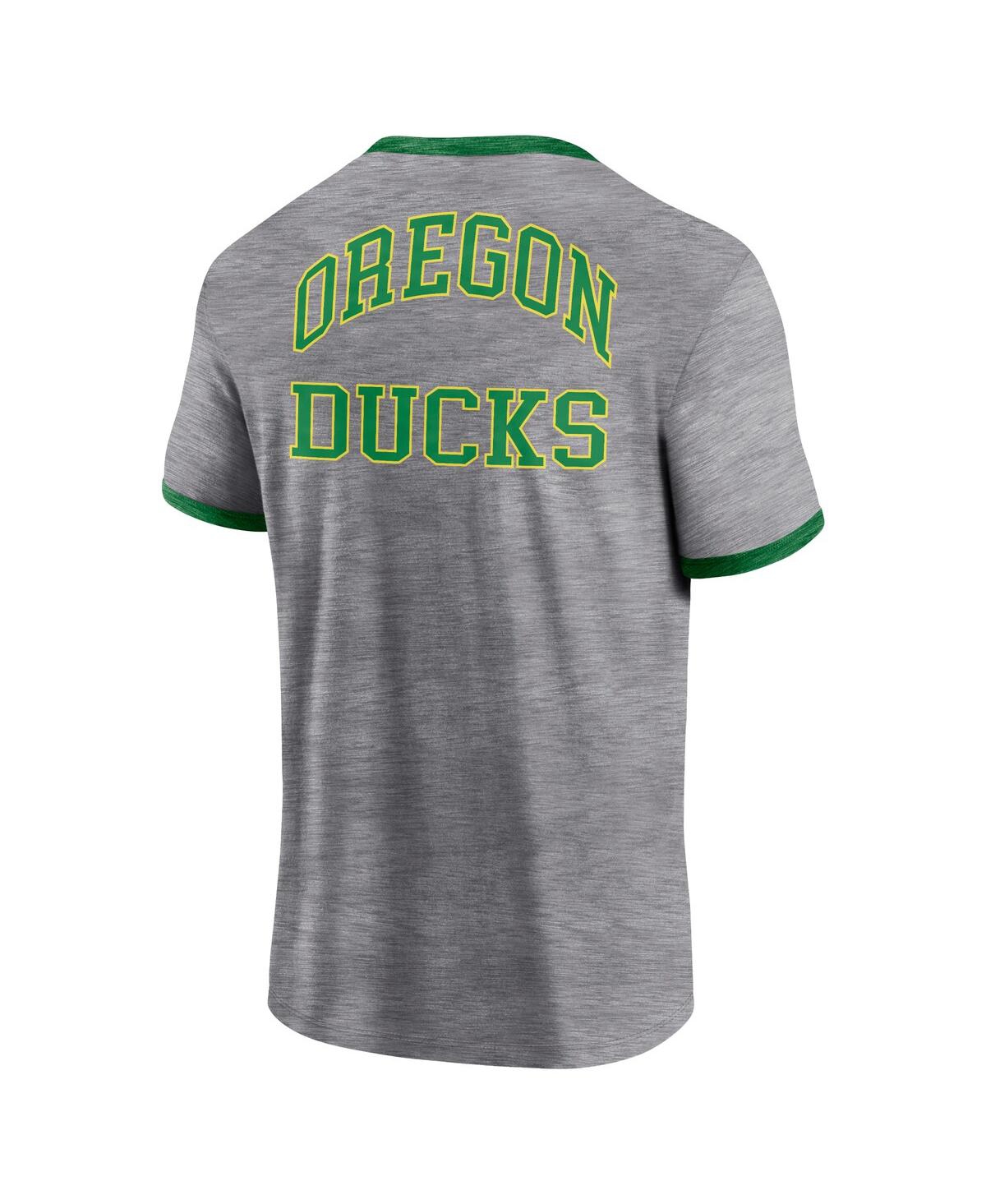 Men's FanaticsOregon Ducks Classic Stack Ringer T-shirt - Heather Gray