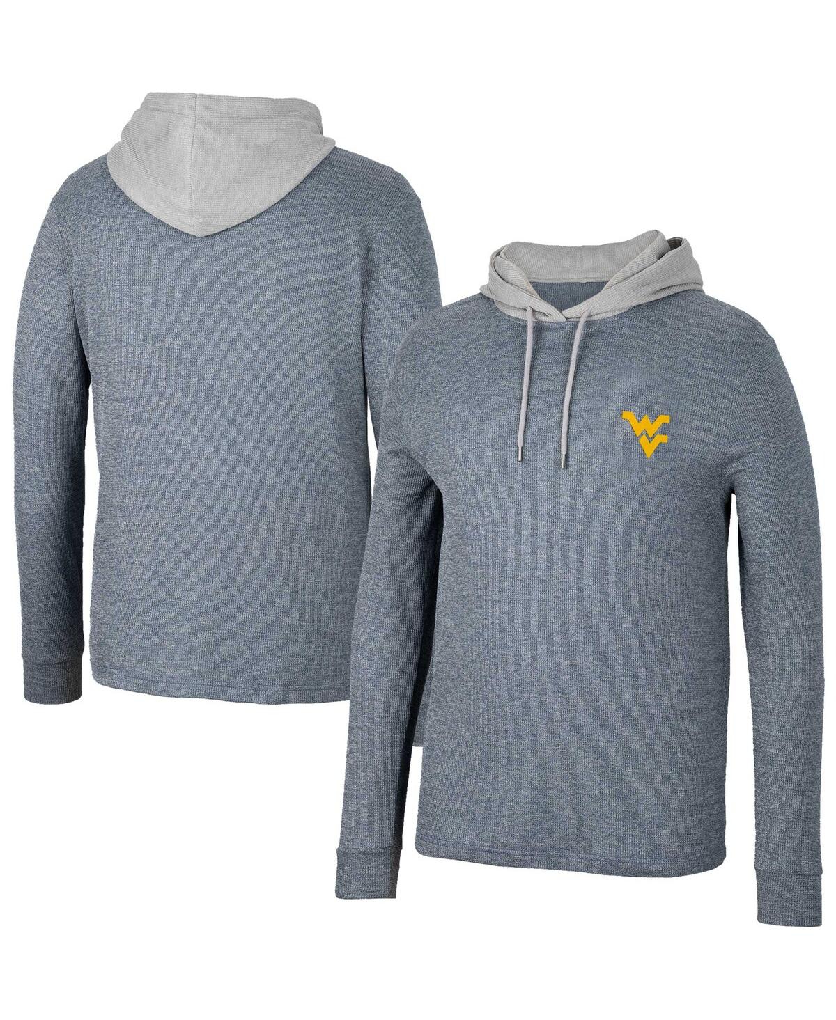 Shop Colosseum Men's  Navy West Virginia Mountaineers Ballot Waffle-knit Thermal Long Sleeve Hoodie T-shir
