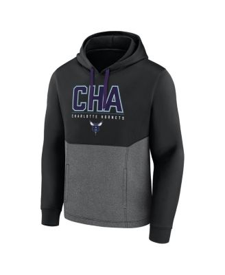 Men's Black Charlotte Hornets Successful Tri-Blend Pullover Hoodie