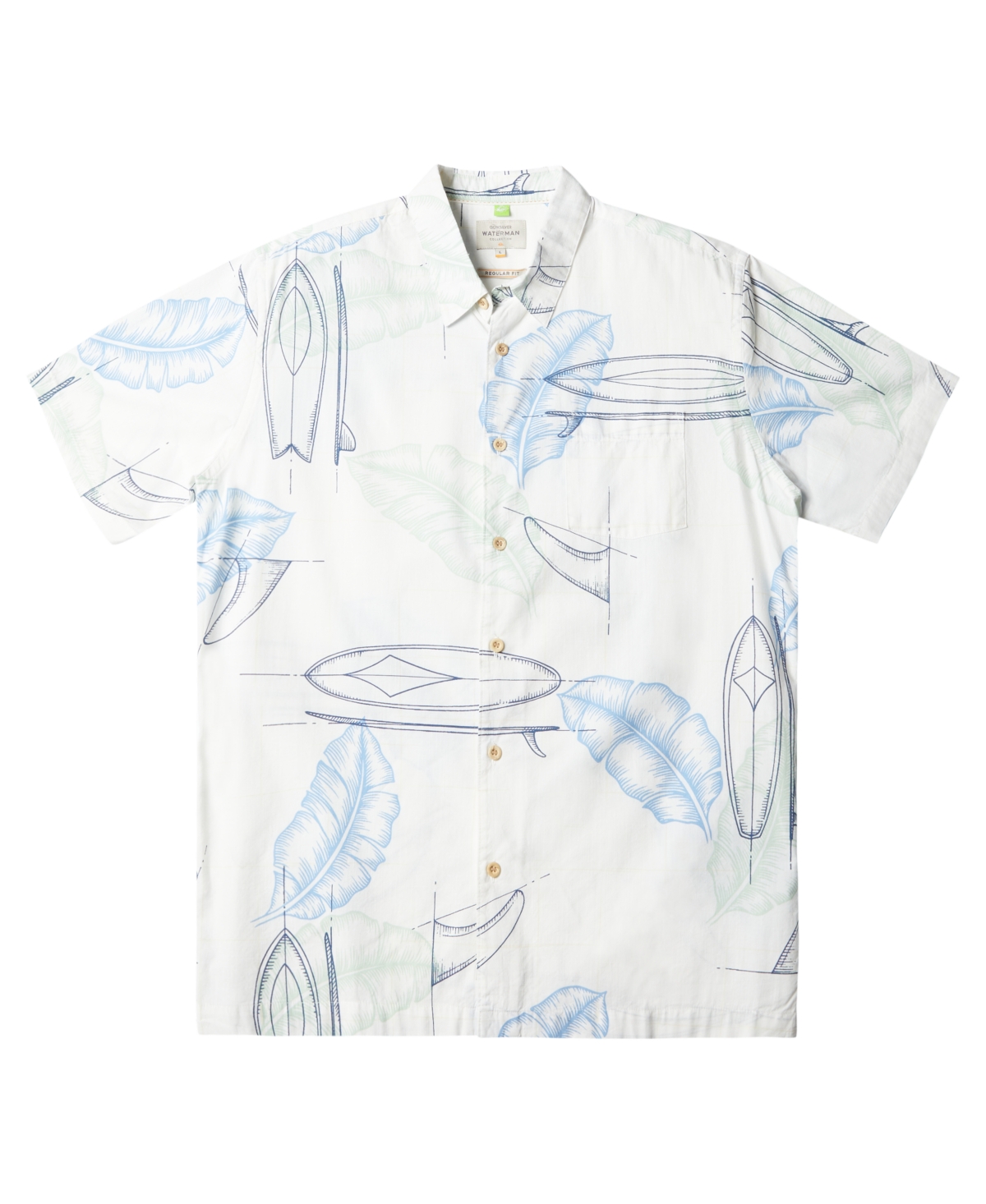 Quiksilver Waterman Men's Right Point Short Sleeves Shirt In Antique White Right Point