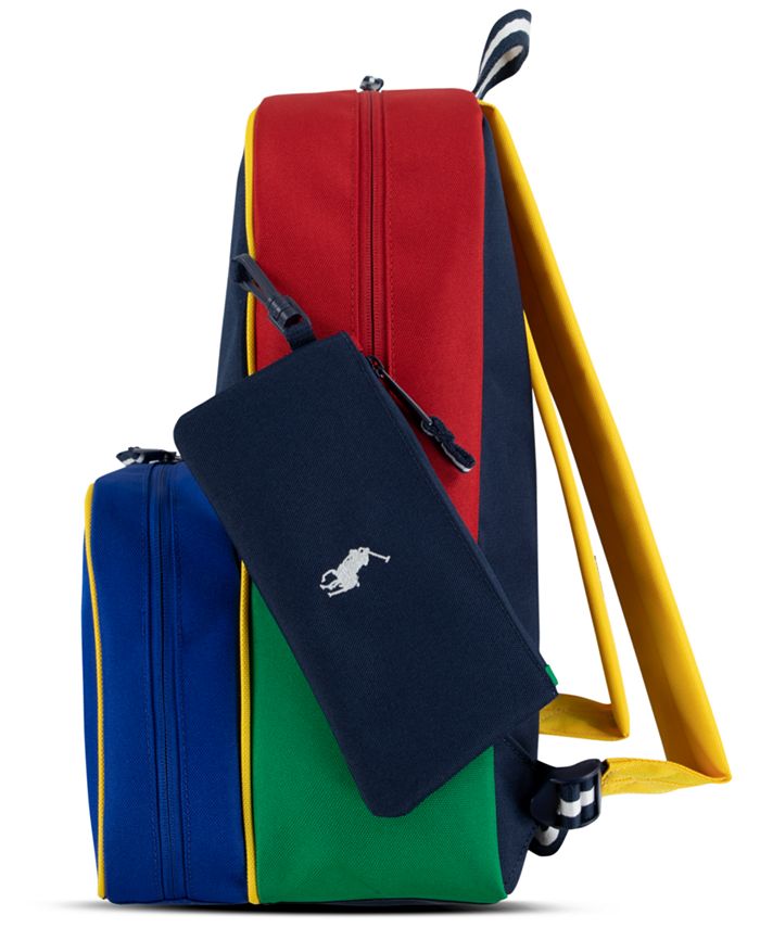 Polo Ralph Lauren Big Boys Backpack, Lunch Box and Pencil Case Combo Set, 3 Piece - Multi