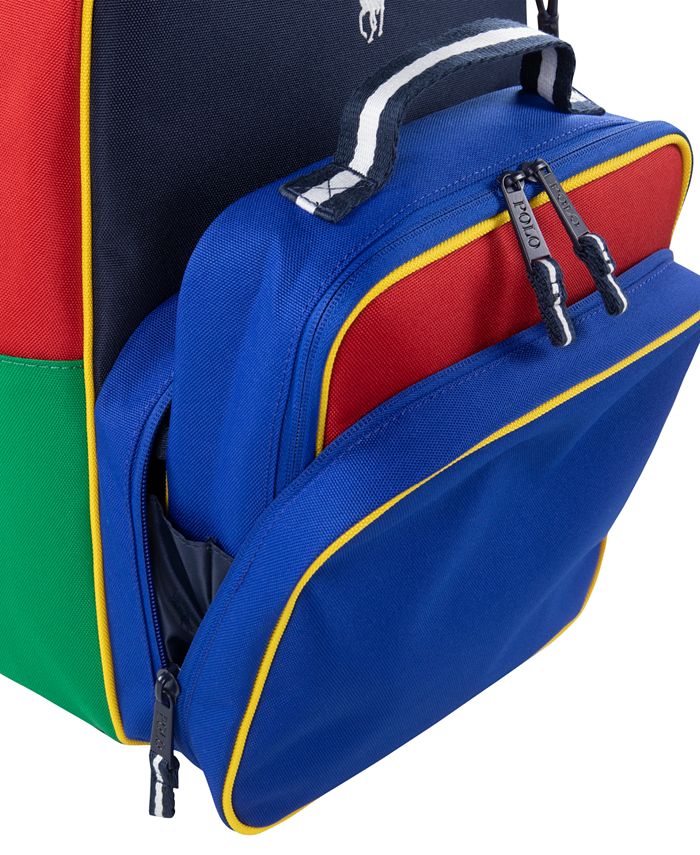 Polo Ralph Lauren Big Boys Backpack, Lunch Box and Pencil Case Combo