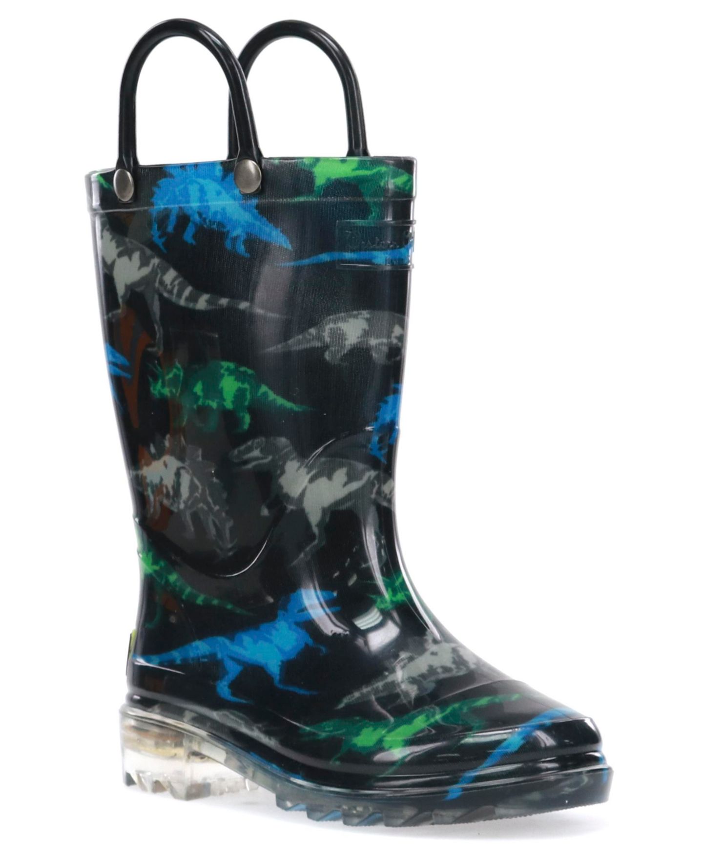Ботинки Western Chief Dinosaur Friends Lighted Rain Boot для мальчиков, цвет: Чёрный — фото 7