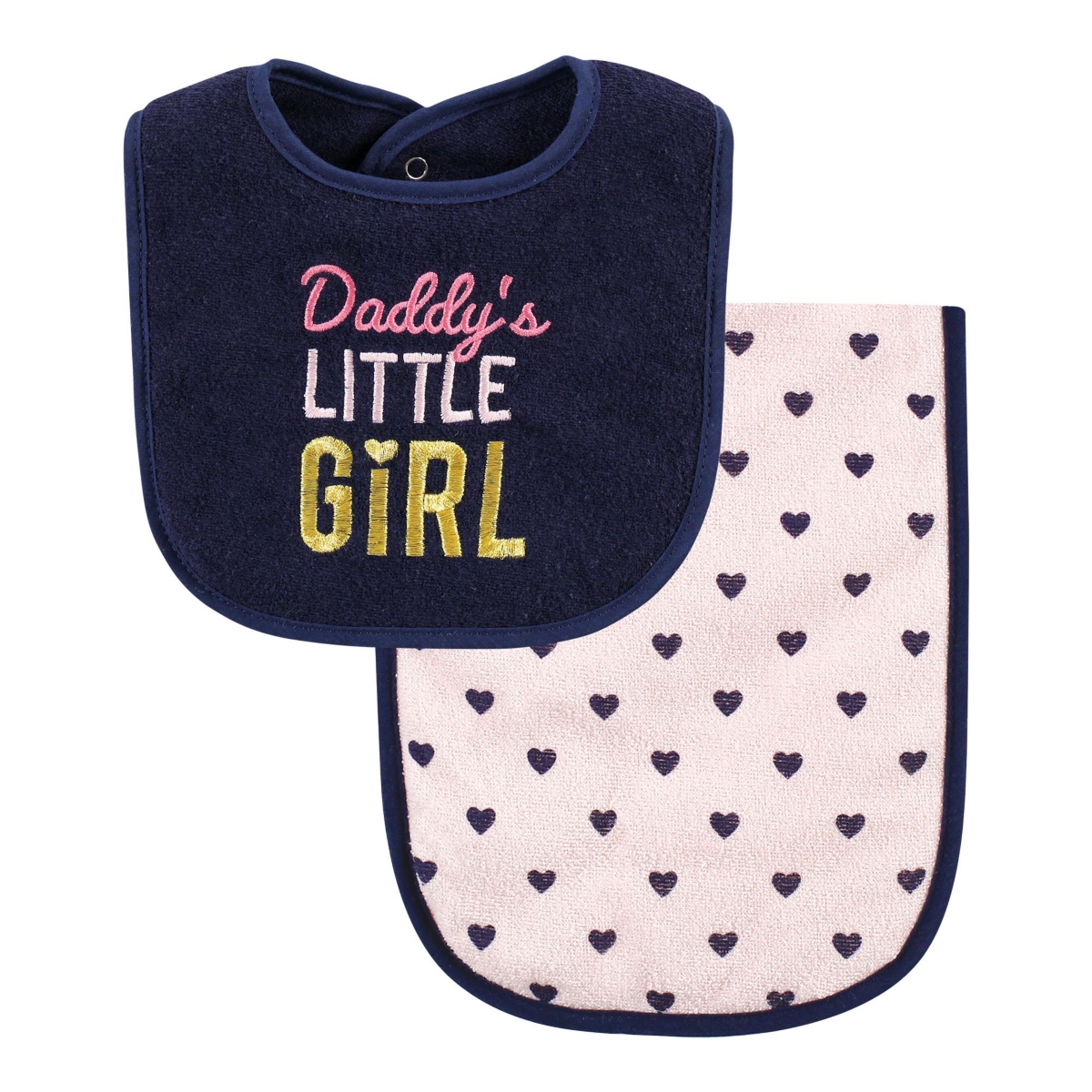 Hudson Baby Baby Girls Cotton Terry Bib and Burp Cloth Set, Daddys Girl, One