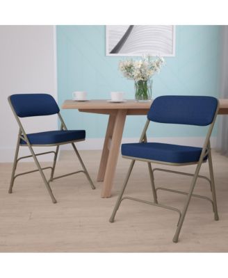 2 Pack Home & Office Portable Party Events Fabric Padded Metal Folding Chair